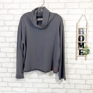 Peace love world gray cowl neck sweatshirt size XS